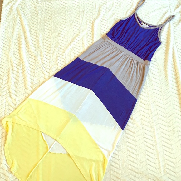 Color Block Maxi w/ Hi-Lo Hem Detail - Picture 1 of 4